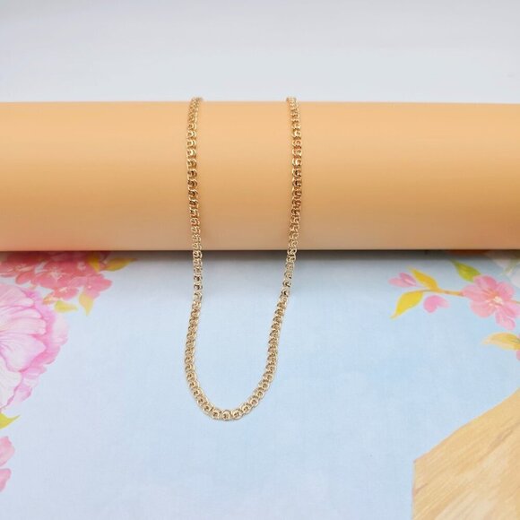 "Elegant Rose Gold Round Link Chain Necklace, 17.3 Inch Lightweight, XPNL0086 - Picture 6 of 12